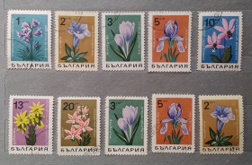 Флора Флора ^/--/^ Болгария 1968 г - Цветы, гаш ^_^^^ Болгарія 1968 — Квіти, гаш - фото фото фото