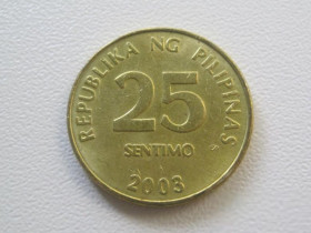 Філіппіни Филиппины ^/--/^ Филиппины 25 сентимо 2003 года 27044 ^_^^^ Філіппіни 25 вересня 2003 року 27044 - фото фото фото