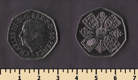 Єлизавета II (після ) Елизавета II (после ) ^/--/^ Великобритания 50 пенсов 2022 ^_^^^ Велика Британія 50 пенсів 2022 - фото фото фото