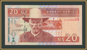 Інші країни Другие страны ^/--/^ Намибия 20 долларов 2002 P-6  (6 /--/ b) UNC ^_^^^ Намібія 20 доларів 2002 P-6 (6 /--/ b) UNC - фото фото фото