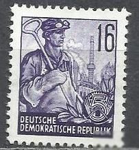 НДР, ФРН ГДР, ФРГ ^/--/^ ГДР 1953 сталевар стандарт офсет 1 /--/ м. ^_^^^ НДР 1953 сталевар стандарт офсет 1 /--/ м. - фото фото фото