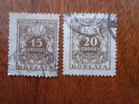 Польща Польша ^/--/^ Польша,  1924 год, доплата, гаш. ^_^^^ Польща, 1924 рік, доплата, гаш. - фото фото фото