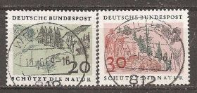 НДР, ФРН ГДР, ФРГ ^/--/^ ФРГ 1969 Mi.592,593 used Защита природы ^_^^^ ФРН 1969 Mi.592,593 used Захист природи - фото фото фото