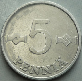 Фінляндія Финляндия ^/--/^ Финляндия 5 пенни 1980 ^_^^^ Фінляндія 5 пенні 1980 - фото фото фото