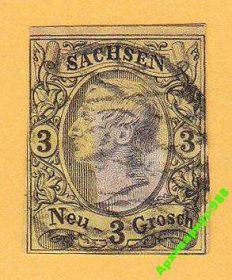 Німеччина до  року Германия до  года ^/--/^ САКСОНИЯ 1855 ГЕРМАНИЯ Классика Персоналии Б/зубц. ^_^^^ САКСОНІЯ 1855 ГЕРМАНІЯ Класика Персоналії Б/зубц. - фото фото фото