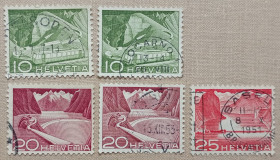 Швейцарія Швейцария ^/--/^ Швейцария 1949 г - Техника и ландшафт, гаш., 6 шт  (см.фото) ^_^^^ 1949 — Техніка і ландшафт, гаш - фото фото фото