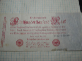 Німеччина Германия ^/--/^ 500 /--/ тис марк 1923 Німеччина ^_^^^ 500 /--/ тыс марк 1923 Германия - фото фото фото