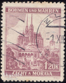 Чехословаччина Чехословакия ^/--/^ Богемия и Моравия 31 A /--/ 6 1.20 /--/ k rose lilac Замок. ^_^^^ Богемія і Моравія 31 A /--/ 6 1.20 /--/ k rose lilac Замок. - фото фото фото
