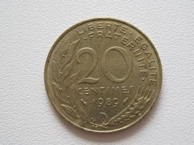 Франція Франция ^/--/^ Франция 20 сантимов 1989 года #9761 ^_^^^ Франція 20 сантимів 1989 #9761 - фото фото фото