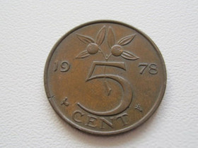Нідерланди Нидерланды ^/--/^ Нидерланды 5 центов 1978 года 23224 ^_^^^ Нідерланди 5 центів 1978 року 23224 - фото фото фото