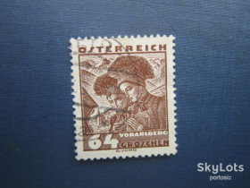 Австрія Австрия ^/--/^ Марка Австрія 1934 національні костюми 64 грошен гаш ^_^^^ Марка Австрия 1934 национальные костюмы 64 грошен гаш - фото фото фото