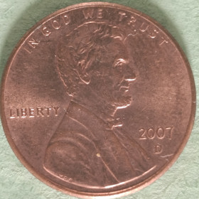 Інше Другое ^/--/^ США  цент 2007 года ^_^^^ США цент 2007 року - фото фото фото