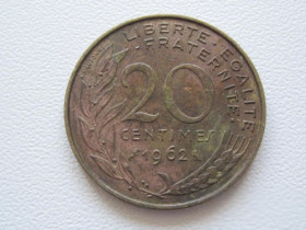 Франція Франция ^/--/^ Франция 20 сантимов 1962 года 24154 ^_^^^ Франція 20 сантимів 1962 24154 - фото фото фото