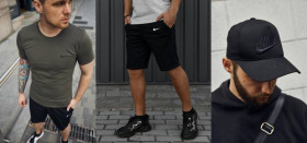 Шорти Шорты ^/--/^ Комплект Nike футболка хаки + шорты + кепка Nike черная / черная лого и надпись ^_^^^ Комплект Nike футболка хакі + шорти + кепка Nike чорна / чорна лого і напис - фото фото фото