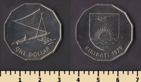 Австралія і Океанія Австралия и Океания ^/--/^ Кирибати 1 доллар 1979 ^_^^^ Кірібаті 1 долар 1979 - фото фото фото