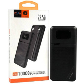 Зовнішні акумулятори (Power Bank) Внешние аккумуляторы (Power Bank) ^/--/^ Power bank WUW Y /--/ 163 10000 mAh зі швидкою зарядкою, дисплеєм та вбудованими кабелями Black ^_^^^ Power bank WUW Y /--/ 163 10000 mAh со быстрой зарядкой, дисплеем и встроенными кабелями Black - фото фото фото