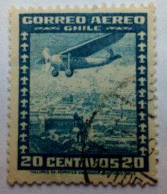 Південна Америка Южная Америка ^/--/^ Чили 1944-1953 Авиапочта, самолет, 20 /--/ С, гашеная (I) ^_^^^ Чилі 1944-1953 Авіапошта, літак, 20 /--/ С, гашена (I) - фото фото фото
