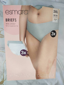 Труси Трусы ^/--/^ 3 шт Трусики слип 3 /--/ XL 62-64 р Esmara Полиамид ^_^^^ 3 шт Трусики сліп 3 /--/ XL 62-64 р Esmara Поліамід - фото фото фото