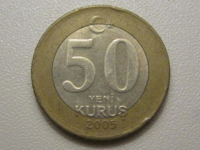 Туреччина Турция ^/--/^ Турция 50 новых куруш 2005 года 37882 ^_^^^ Туреччина 50 нових куруш 2005 року 37882 - фото фото фото