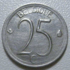 Бельгія Бельгия ^/--/^ Бельгія 25 сантимів 1967 року Belgique 42308 ^_^^^ Бельгия 25 сантимов 1967 года Belgique 42308 - фото фото фото