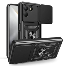 Чохли, бампера Чехлы, бампера ^/--/^ Чохол Fiji Camera Defence для Tecno Pova 7 Neo (LJ /--/ 6) бампер із захистом камери та підставкою Black ^_^^^ Чехол Fiji Camera Defence для Tecno Pova 7 Neo (LJ /--/ 6) бампер с защитой камеры и подставкой Black - фото фото фото