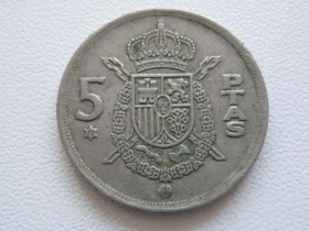 Іспанія Испания ^/--/^ Испания 5 песет 1975  (77) года 22360 ^_^^^ Іспанія 5 песет 1975 (77) року 22360 - фото фото фото
