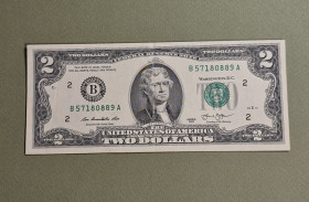 США США ^/--/^ Купюра 2 долари США Very Fine 2013 р. ^_^^^ Купюра 2 доллара США Very Fine 2013 г. - фото фото фото