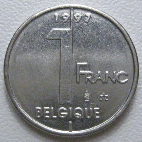 Бельгія Бельгия ^/--/^ Бельгія 1 франк 1997 року Belgique 42821 ^_^^^ Бельгия 1 франк 1997 года Belgique 42821 - фото фото фото