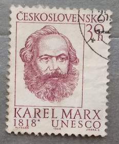 Історія та особистості История и личности ^/--/^ Чехословакия 1968 г - 150-летие со дня рождения Карла Маркса, гаш ^_^^^ Чехословаччина 1968 р - 150-річчя від дня народження Карла Маркса, гаш - фото фото фото