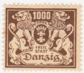 Веймарська республіка Веймарская республика ^/--/^ Германия      (Данциг) 1923 г. № 142 * ^_^^^ Німеччина (Данциг) 1923 р. No 142* - фото фото фото