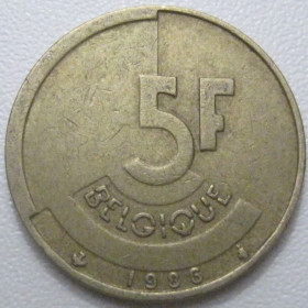 Бельгія Бельгия ^/--/^ Бельгія 5 франків 1986 року Belgique 42890 ^_^^^ Бельгия 5 франков 1986 года Belgique 42890 - фото фото фото
