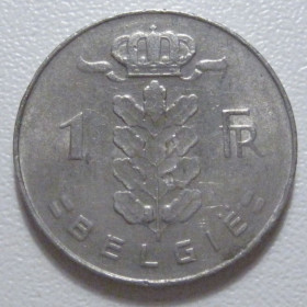 Бельгія Бельгия ^/--/^ Бельгія 1 франк 1977 року Belgie 42682 ^_^^^ Бельгия 1 франк 1977 года Belgie 42682 - фото фото фото