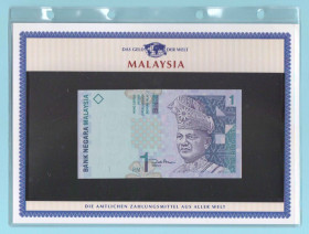 Малайзія Малайзия ^/--/^ МАЛАЙЗИЯ банкнота 1 Ringgit UNC из серии «Das Geld Der Welt» МАЛАЙЗІЯ + сертификат + альбомный лист ^_^^^ МАЛАЙЗИЯ банкнота 1 Ringgit UNC из серии «Das Geld Der Welt» МАЛАЙЗИЯ + сертификат + альбомное письмо - фото фото фото