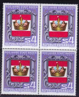Європа Европа ^/--/^ ZM Австрия  1980 г   MNH - квартблок ^_^^^ ZM Австрія 1980 MNH - квартблок - фото фото фото
