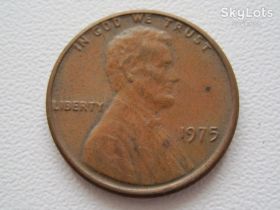 Обігові Обиходные ^/--/^ США 1 цент 1975 года #20530 ^_^^^ США 1 цент 1975 року #20530 - фото фото фото
