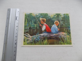 СРСР СССР ^/--/^ Открытка Рыболовы Худ. Александрова 1955 год ^_^^^ Листівка Рибалки Худ. Александрова 1955 - фото фото фото