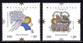 НДР, ФРН ГДР, ФРГ ^/--/^ Германия  ФРГ 1999 г  MNH Рождество ^_^^^ Німеччина Німеччина 1999 MNH Різдво - фото фото фото