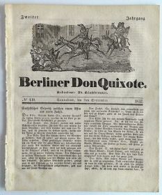 Періодичні видання Периодические издания ^/--/^ Газета Berliner Don Quixote №139 1833 г. Німеччина Fv /--/ 8.6 ^_^^^ Газета Berliner Don Quixote No /--/ 139 1833 г. Германия Fv /--/ 8. 6 - фото фото фото
