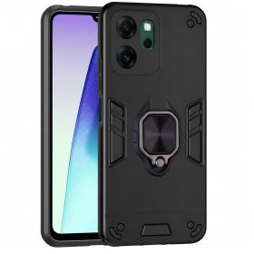 Чохли, бампера Чехлы, бампера ^/--/^ Чохол Fiji Defence для Oppo Reno /--/ 14 F / Reno /--/ 14 FS протиударний бампер з кільцем підставкою Black - фото фото фото