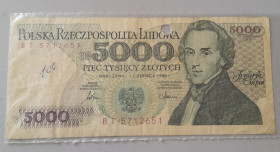 Польща Польша ^/--/^ 5000 злотых 1982 Польша ^_^^^ 5000 злотих 1982 Польща - фото фото фото