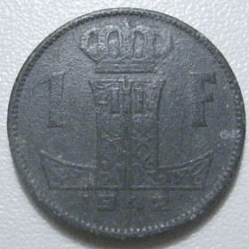 Бельгія Бельгия ^/--/^ Бельгія 1 франк 1942 року Belgique - Belgie 42223 ^_^^^ Бельгия 1 франк 1942 года Belgique - Belgie 42223 - фото фото фото