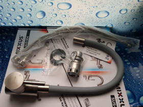 Крани, змішувачі Краны, смесители ^/--/^ Смеситель для кухни Mixxus SUS-011 с гибким силиконовым серым изливом Refl.Gray            (нерж. сталь) ^_^^^ Змішувач для кухні Mixxus SUS-011 з гнучким силіконовим сірим виливом Refl.Gray (нерж. сталь) - фото фото фото