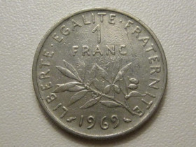 Франція Франция ^/--/^ Франция 1 франк 1969 года 38015 ^_^^^ Франція 1 франк 1969 року 38015 - фото фото фото