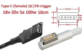 Інше Другое ^/--/^ Переходник для блока питания MagSafe 1 8-10 /--/ cm з USB Type-C (Female) Quick Charge Power Delivery QCPD - фото фото фото