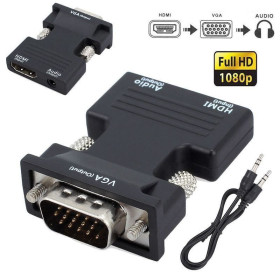 Кабелі та перехідники Кабели и переходники ^/--/^ НОВЫЙ Переходник HDMI to VGA Converter HD + шнур Audio Cable 3,5 mm ^_^^^ Новий перехідник HDMI to VGA Converter HD + шнур Audio Cable 3,5 mm - фото фото фото