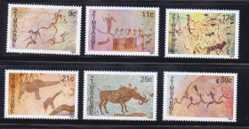 Фауна Фауна ^/--/^ Фауна .  Зимбабве  1982 г  MNH - наскальные рисунки ^_^^^ Зімбабве 1982 MNH - наскальні малюнки - фото фото фото