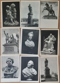 СРСР СССР ^/--/^ Комплект открыток Скульптура, 9 шт., 1963 ^_^^^ Комплект листівок Скульптура, 9 шт., 1963 - фото фото фото