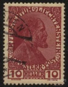 Малі Держави Європи Малые Государства Европы ^/--/^ Лихтенштейн 1918 г №  9 гашеная ^_^^^ Ліхтенштейн 1918 р. No 9 гашена - фото фото фото