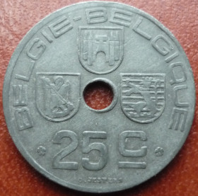 Бельгія Бельгия ^/--/^ Бельгия 25 сантимов 1946 цинк зл/0 /--/ б /--/ 70 ^_^^^ Бельгія 25 сантимів 1946 цинк зл/0 /--/ б /--/ 70 - фото фото фото