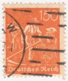 Веймарська республіка Веймарская республика ^/--/^ Германия       ( Рейх) 1921 г. №  167 гашеная ^_^^^ Німеччина (Рейх) 1921 р. No 167 гашена - фото фото фото